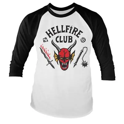 Buy Officially Licensed Stranger Things Hellfire Club Baseball Long Sleeve T-Shirt • 22.99£