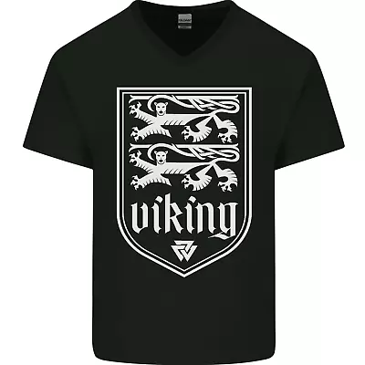 Buy The Vikings Valknut Symbol Valhalla Lions Mens V-Neck Cotton T-Shirt • 9.99£