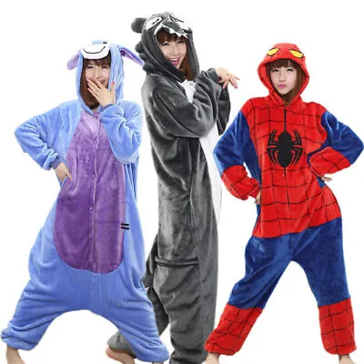 Buy Unisex Adult Flannel Onesie22 Kigurumi Cosplay Costume Animal Sleepwear Pajamas • 17.92£