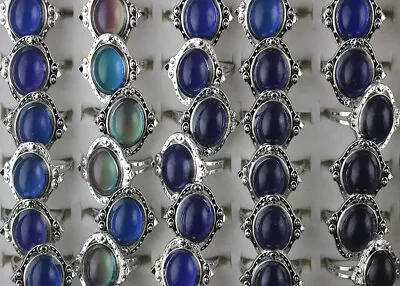Buy Wholesale Job Lots 60pcs Party Jewellery Alloy Adjustable Change Color Mood Ring • 34.52£