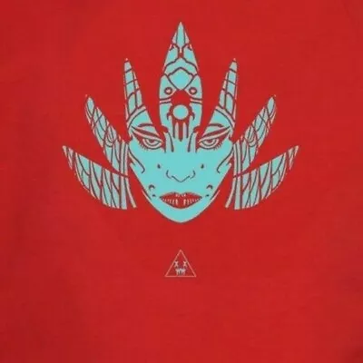 Buy XWWX Magi Leaf Face Cosmic DMT Shaman Red XL ART T-Shirt HESH KVLT Scifi KEM SE • 25.99£