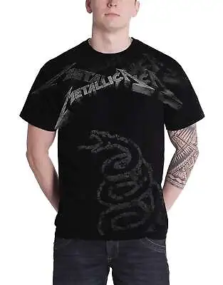 Buy Metallica T Shirt Black Album Faded Snake Band Logo Official Mens New Black S • 24.95£