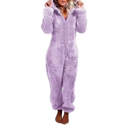 Buy Women Men 1Onesie Teddy Bear Fleece Pyjama Fluffy All In One Jumpsuit Loungewear • 12.59£