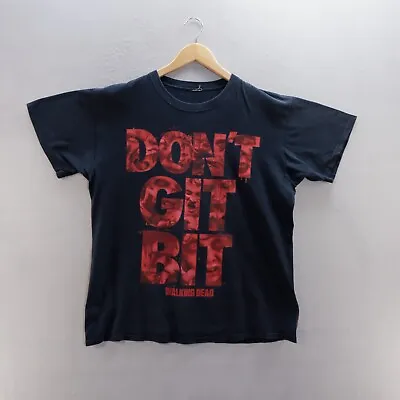 Buy The Walking Dead MensT Shirt Large Black Red Graphic Print Don't Get Bit Cotton  • 8.09£