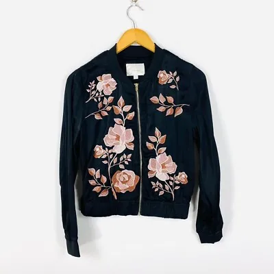 Buy Exquisite Floral Embroidered Going Out / Evening Bomber Jacket Size 8 • 10£