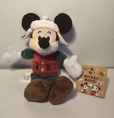 Buy Plush Mickey Mouse Disney Chapka Jean Jacket Red Green Winter Holiday 10 Inch • 15£