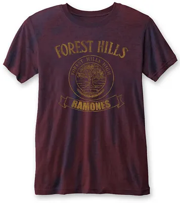 Buy Ramones Forest Hills Vintage Navy / Red Burnout T-Shirt - OFFICIAL • 14.89£