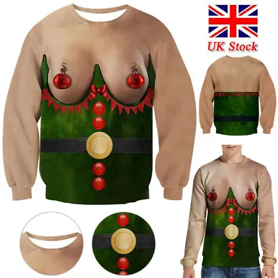 Buy Ugly Christmas Jumper Sweater Mens Women Funny 3D Print Sweatshirt Xmas Pullover • 18.04£