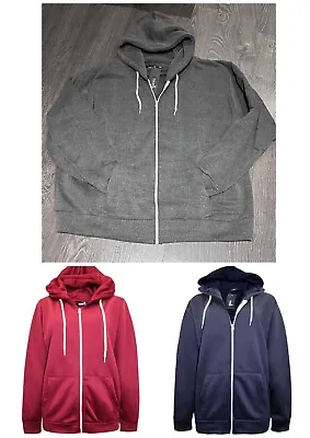 Buy Womens Hoody Plus Size 14/16 18/20 22/24 26/28 30/32 Zip Up Jacket Grey Navy Red • 18.99£