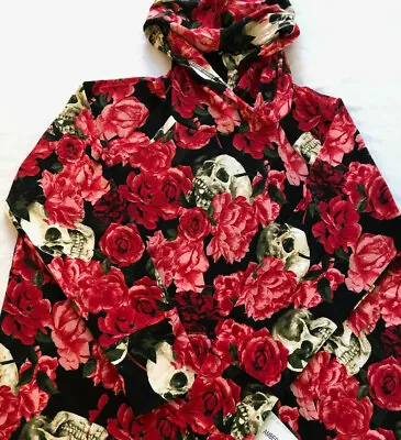 Buy LULAROE AMBER XS Skull Red Roses HOODIE FLORAL Skull Unicorn Creepin It Real NWT • 93.78£