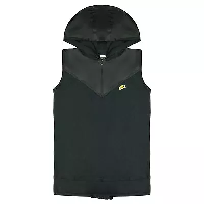 Buy Nike Dri-Fit Zip Up Hooded Women Casual Sports Black Sleeveless Hoody 332694 010 • 21.99£