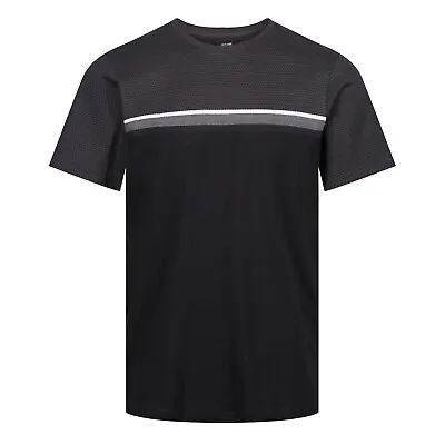 Buy Mens T Shirts Short Sleeve Round Crew Neck Stripe Cotton Tee Plain Casual Top • 7.99£