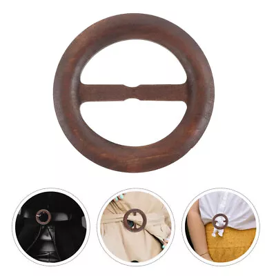 Buy 5 Round Wooden T-Shirt Clips Scarf Rings Clothing Clasps Waist Buckles • 7.55£