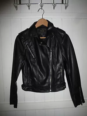 Buy Ladies LIPSY BLACK PVC FAUX LEATHER BIKERS JACKET UK SIZE 8 NEW WITHOUT TAGS • 36.50£