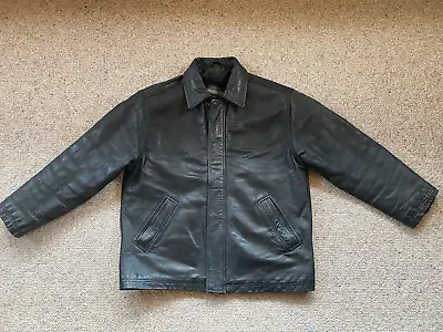 Buy River Island Mens Vintage 100% Real Leather Jacket Size Large L • 42£