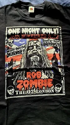 Buy Rob Zombie One Night Only Tshirt Large Official London O2 26 November 2012 RARE • 34.99£