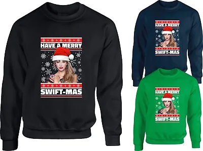 Buy Have A Merry Swiftmas Jumper Santa Celebrity Singer Christmas Presents Xmas Top • 19.99£