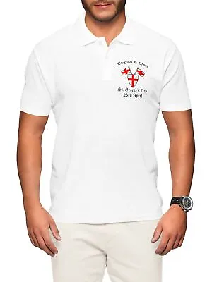 Buy St Georges Day Embroidered Polo Shirt Men English & Proud Flag Red Cross L268 • 21.99£