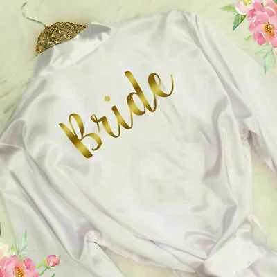 Buy Personalised Bride Robe Gown Kimono Women Satin Pyjamas Bridesmaid Wedding • 10.89£