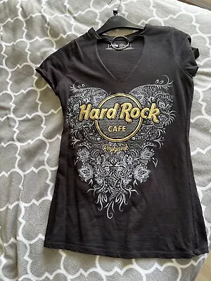Buy HARD ROCK CAFE Womens Graphic T-Shirt Top Small Black • 9.99£