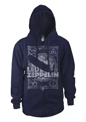 Buy Navy Blue Led Zeppelin Jimmy Page Official Hoodie Hooded Top • 62.68£