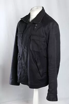 Buy Crew Clothing Utility Jacket Navy Blue Cotton - Lined Cord Collar Zip Pockets M! • 21£