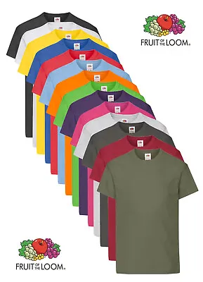 Buy Fruit Of The Loom Childrens Kids Boys Girls Plain Cotton Tee T-Shirt Tshirt • 3.35£