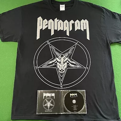 Buy Pentagram - Relentless T Shirt + CD Collectors Bundle (XL) Doom Metal • 36.95£