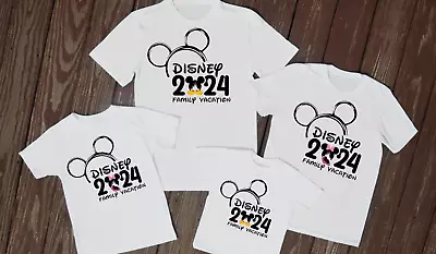 Buy Disney 2024 T Shirts Matching Holiday Family Tops Reveal Travel Florida Paris • 9.99£