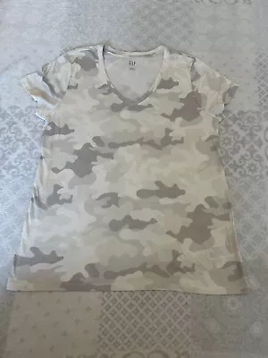 Buy Unwanted - Ladies Gap T-Shirt Grey / Cream Camo Size Large • 7£