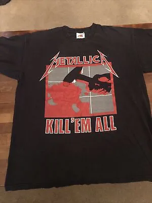 Buy LARGE Metallica Kill 'Em All 1994 Rare T-Shirt Vintage Glow In Dark Vinyl Deluxe • 125£