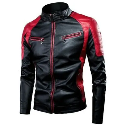 Buy Fashion Men's Motorcycle Leather Jacket Warm Zip Coats Casual Machine Jackets • 29.15£