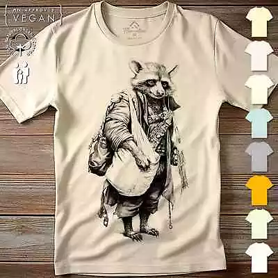 Buy Raccoon Traveler Mens T-Shirt Animals Adventure Travel Backpack Nature F028 • 13.99£