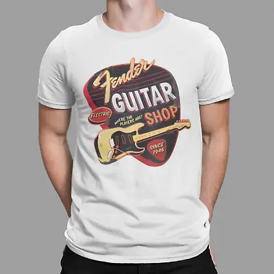 Buy Fender Electric Guitar Shop T-Shirt Music 60s 70s 80s Retro Tee Gift • 6.99£