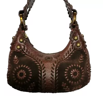 Buy Isabella Fiore Ready Whip Coleen Hand Whipstiched Suede Sm Hippie Handbag Rp$355 • 93.55£