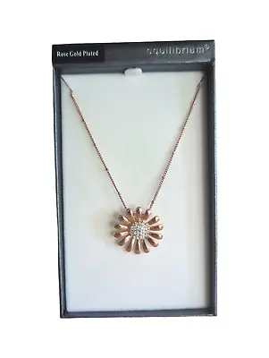 Buy Equilibrium Jewellery - Rose Gold Coloured Daisey Pendant Necklace • 17.99£