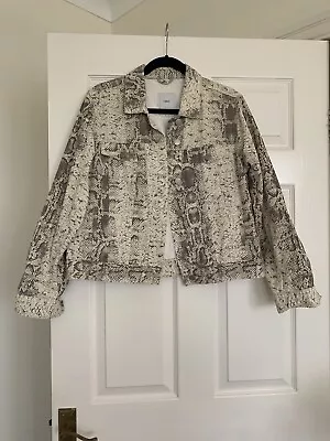Buy Size 16 Denim Jacket From Next Snake Print Cream Brown Worn Once  • 5£