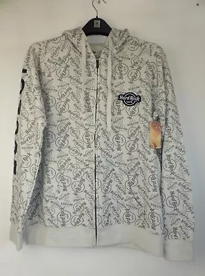 Buy Hard Rock Cafe London Size Medium Logo  Full Zip Hooded Sweatshirt Grey • 17.99£