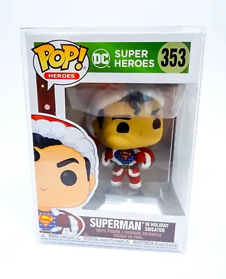 Buy DC Super Heroes Superman In Holiday Sweater 353 Funko Pop Vinyl + Pop Protecter  • 39.99£