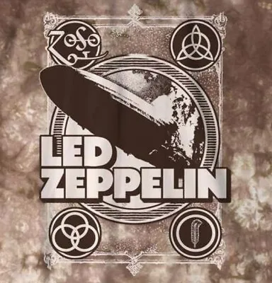 Buy Led Zeppelin Blimp 1969 Merch Tee Brown NEW Medium Unisex Classic Rock Music • 41.94£