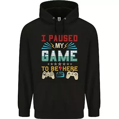 Buy I Paused My Game To Be Here Gaming Gamer Mens 80% Cotton Hoodie • 24.99£