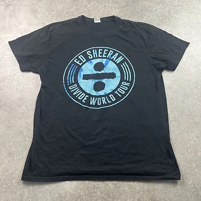 Buy Ed Sheeran Gildan SoftStyle Black Graphic Divide World Tour T-shirt Size L • 30£