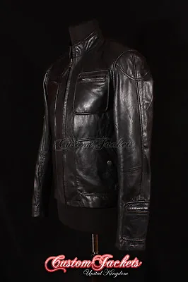 Buy Men's KIRK Black STAR TREK Biker Style Cool Lambskin Real Leather Jacket • 106.91£