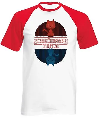 Buy Schrodinger Things Men's Baseball Shirt Short Sleeve Cat Quantum Stranger • 14.99£