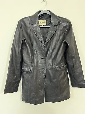 Buy Vintage Fórmula Spanish Black Women's Leather Jacket Blazer Size EU 38, US 6 • 38.61£