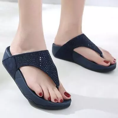 Buy NEW Women's Ladies Flip Flop Summer Crystal Sandals Fit Flops Cool Mule Slippers • 29.99£