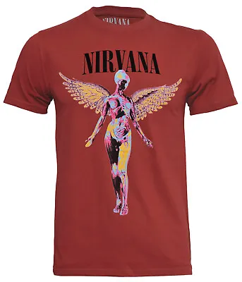 Buy Nirvana T Shirt In Utero Official Red Album Logo Angelic Grunge Kurt Cobain New • 15.95£
