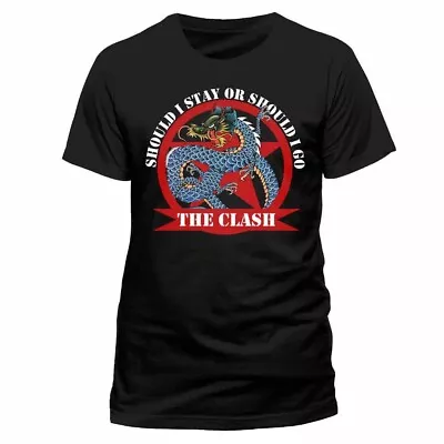 Buy Official The Clash T Shirt Should I Stay Or Should I Go Mens Black Tee UK M • 12.99£