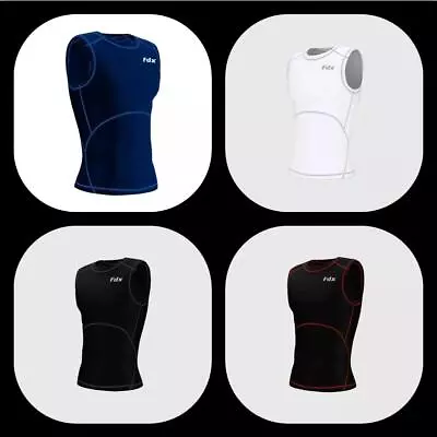 Buy Men's Compression Sleeveless T-Shirt Base Layer Tank Top Fitness Sports Gym Vest • 10.99£