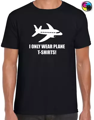 Buy I Only Wear Plane T Shirts Tee Mens Aeroplane Flying Aviation Fan Gift Idea • 8.99£